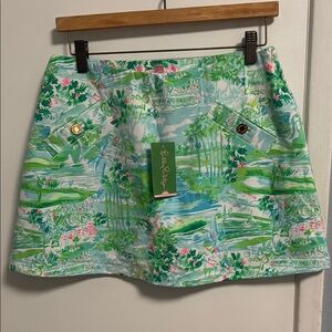 NWT Lilly Pulitzer Honda Classic Printed Cotton Skort. Sz M.